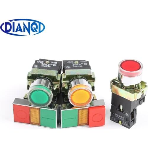 XB2-BW3361 BW3462 BW3561 BW8365 BW8465 Double square/Single round illuminated push button switch with lamp light Momentary Reset