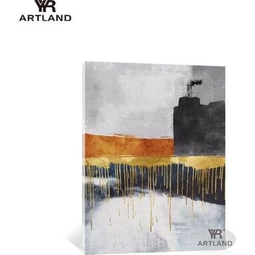 Cuadros Nordic style Pure Handmade gold foil oil painting home wall decoration art picture poster for living room hotel entrance