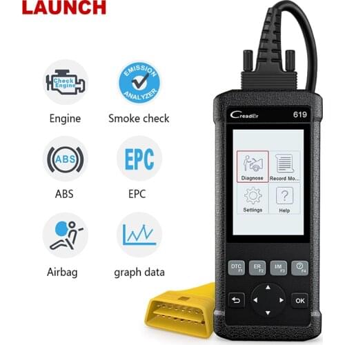 Launch CR619 OBDII Automotive Scanner SAS ABS SRS Airbag Multi-Language ODB2 Fault Code Reader OBD 2 Diagnostic Tool Free Update