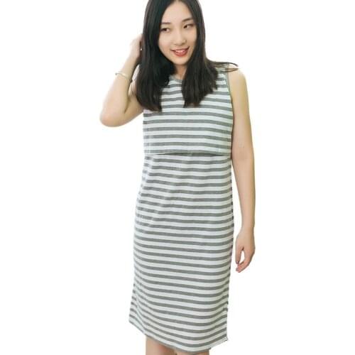 Hishiny Pregnant Women Summer And Winter Cotton Sleeveless Dress Long dress Nightgown Breastfeeding And Nursing Women Dresses