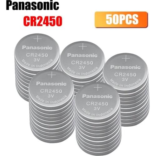 50pcs Panasonic CR2450 button cell coin battery 3V 2450 ECR2450 KCR2450 5029LC LM2450 lithium Battery ,Cosmosnewland