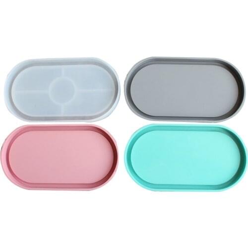 NEW Oval Ashtray Coaster Flexible Silicone Mould DIY Epoxy Resin Craft Concrete Clay Resin Molds Plaster Mold Tool