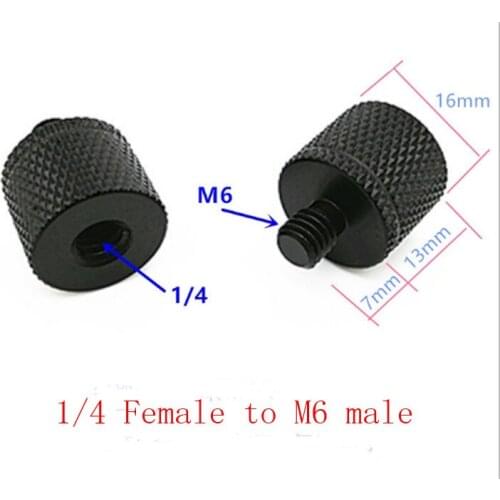 2pcs New design 1/4"-20 female to M6 male adaptors and 1/4"-20 male to M6 female adaptors for tripod and other system