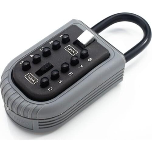 New Wall Mounted Outdoor Key Storage Lock Box 10 Digit Push-Button Combination Password Key Safe Box Resettable Code Key Holder