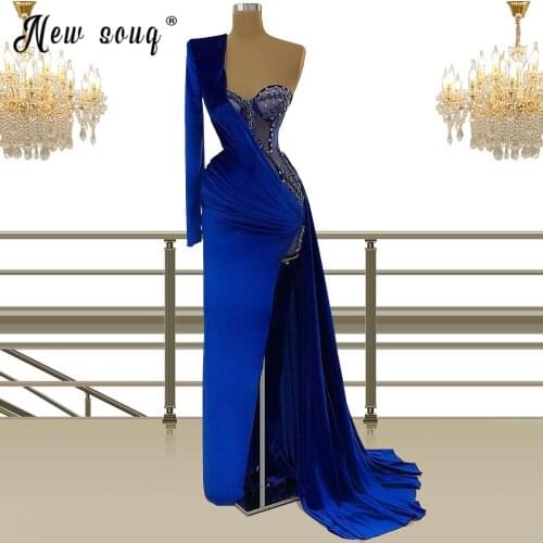 One Shoulder Evening Dresses Sparkly Crystals Corset Prom Dresses 2021 Sexy High Split Side Prom Gowns Dubai Saudi Robe Soiree