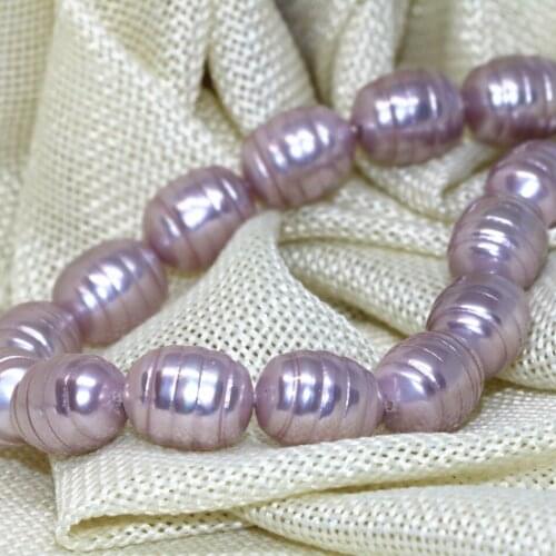 Wholesale price natural purple shell pearl 12*15mm barrel oval loose beads women luxury diy fine jewelry making 15inch B2281