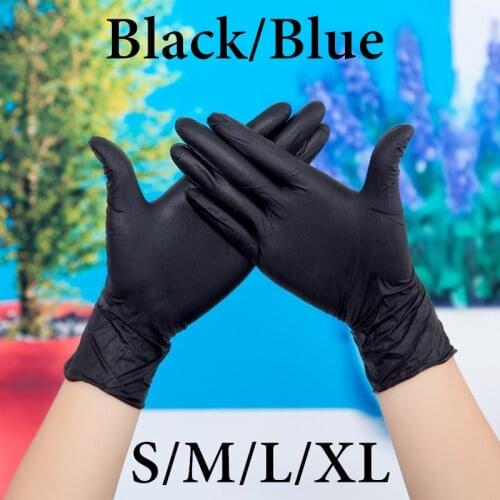 100pcs Disposable Gloves Latex Nitrile Black Blue Touch Screen Gloves Kitchen Dishwashing Work Garden Gloves Left and Right Hand