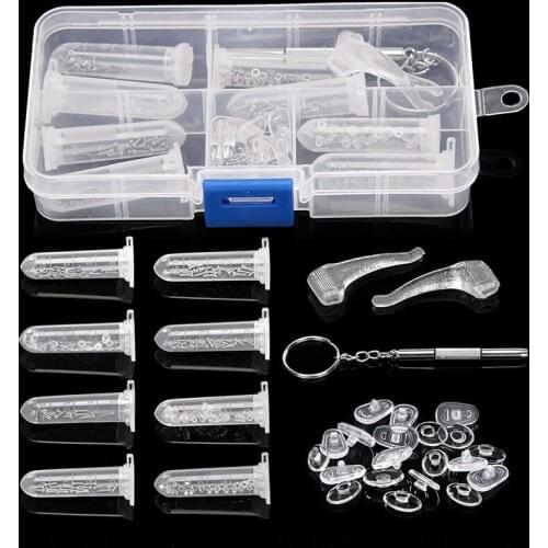 Popular Nose Pad Eyeglass Sun Glasses Optical watch Screwdriver Repair Screws Nut Tool Assorted Kit with Box