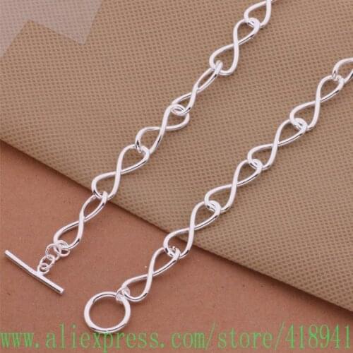 Silver Plated Necklace, Silver Plated fashion jewelry Eight connected /enxanfea bozakgga AN472