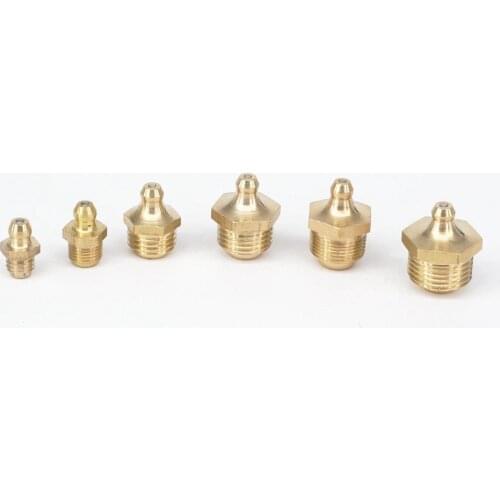 1/8" 1/4" 3/8" 1/2" BSPP Male Thread Straight Brass Grease Zerk Nipple Fitting For Machine Tool Accessory Greaseing Fittings