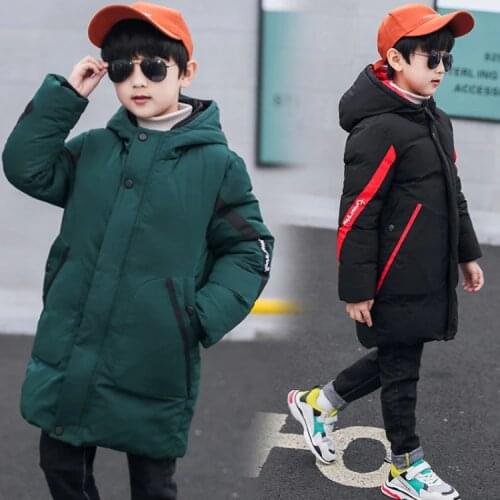2021 New Childrens Down Jacket for Boys Medium Long Big Childrens Clothing Teenager Boys Down Jacket 5-14Y Boys Winter Coat