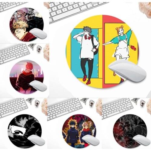 Jujutsu kaisen anime Rubber PC Computer Gaming mousepad Desk Table Protect Game Office Work Round Mouse Mat pad Laptop Cushion