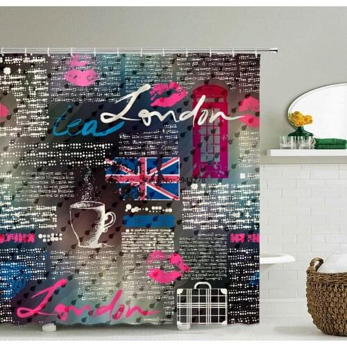 Love Romantic Polyester Fabric Shower Curtains Home Decor Multi-size Shower Curtains Woman Bathroom Waterproof Shower Curtain