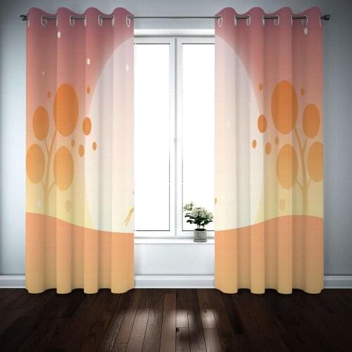 Luxury Blackout 3D Window Curtains For Living Room Bedroom Customized size pink curtains moon curtain