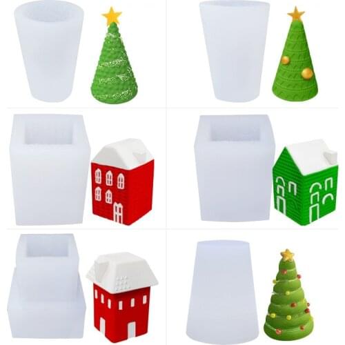Christmas Silicone Mold Igloo Mousse Cake Mold Christmas Tree DIY Plaster Candle Baking Mold Bakeware Dropshipping