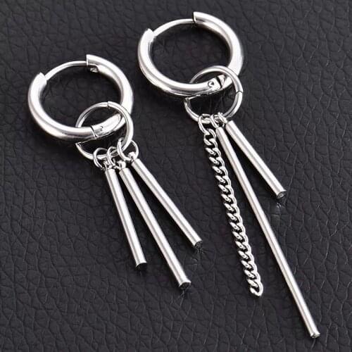 Modish Ornament Eardrop Titanium Steel Ear-Clip Without Piercings Unisex Skeleton Angel Wings Tassels Taper Earrings Male/Female