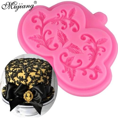 Mujiang Flower Vine Silicone Mold for Cake Decorating Tools Chocolate Candy Molds DIY Leaf Relief Cake Border Decoration Moulds