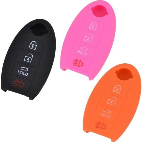 3 Color 4 Button Silicone Remote Key Cover Fit For Nissan Altima Rogue Sentra Fob Case