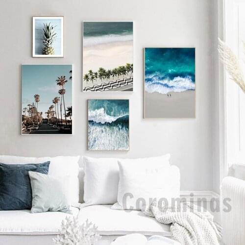 Scandinavian Decoration Picture Wall Art Poster Ocean Waves Sea Beach Landscape Canvas Print Painting Nordic Living Room Decor