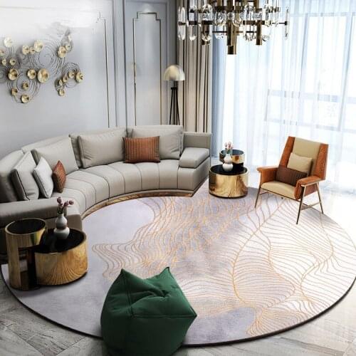 Nordic Line Round Carpet Living Room Home Round Rug Thick Bedroom Carpet Computer Chair Floor Mat Cloakroom Modern Area Rugs