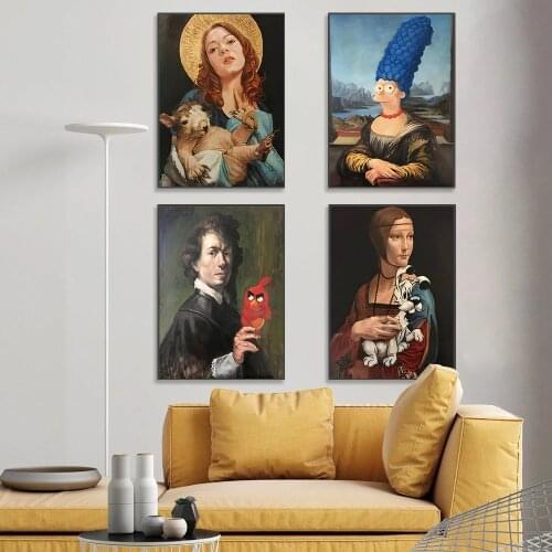 Modern Portraits and Animals Graffiti Art Canvas Paintings on the Wall Art Posters and Prints Canvas Pictures Home Wall Decor