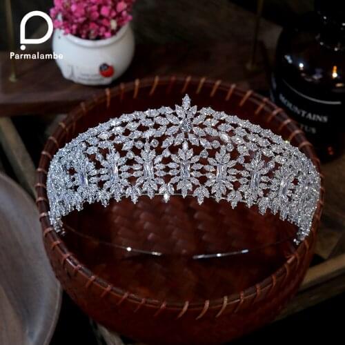 Luxury Cubic Zirconia Bridal Tiara Hair Crown Wedding Hair Accessories for Women Bridal Crowns and Tiara Women Accessories