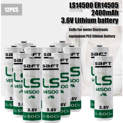 High quality 12pcs SAFT AA 14500 3.6V Lithium Battery For Gas Meter Alarm LS-14500 ER14505 Batteries