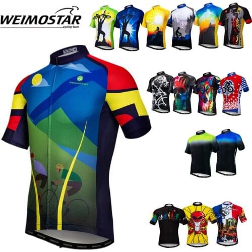 Weimostar Cycling Jersey Mens MTB Short Sleeve Clothing Biking Top Shirt Team Racing Sport Bicycle Bike Sportswear CF0031