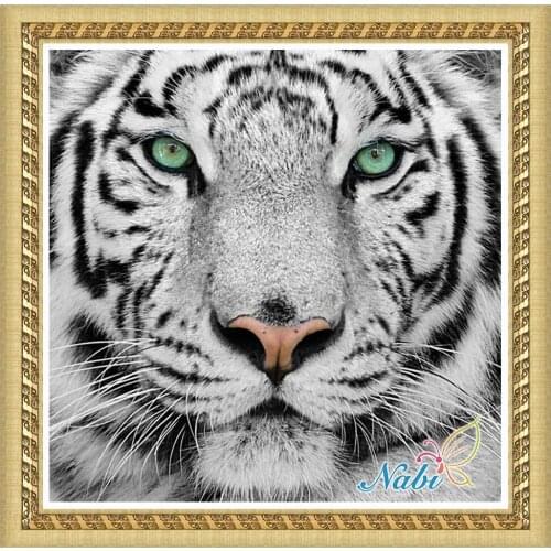 Animals Tiger palettes shadows 5d diy pictures 2151R - Round Diamond embroidery cross stitch diamond mosaic painting