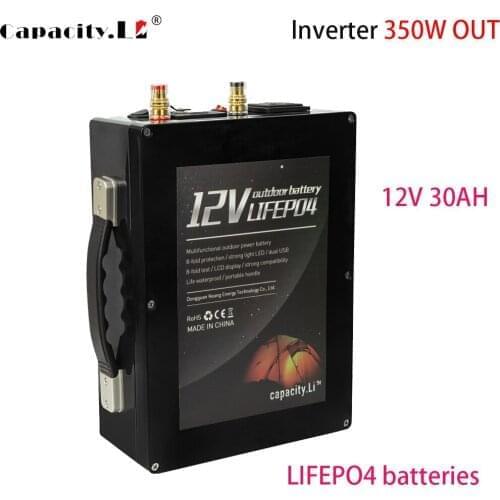 12V lifepo4 lithium battery 30ah 220V inverter 300W battery marine motor outdoor RV energy storage lifepo4 battery pack