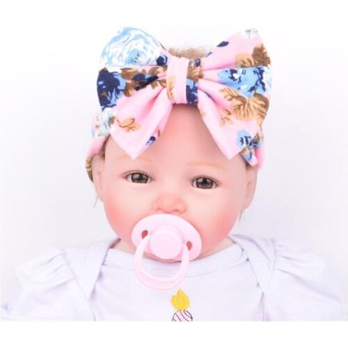 15pcs/lot floral fabric Soft Health Big Bow Headbands Kids Cute Headwear For New girls