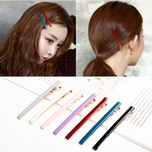 2pcs/set Candy Color Hairpins Plastic Clip Barrettes for Women Bangs Side Hair Clips Hair Ornament Hair Tools Long 7.8cm