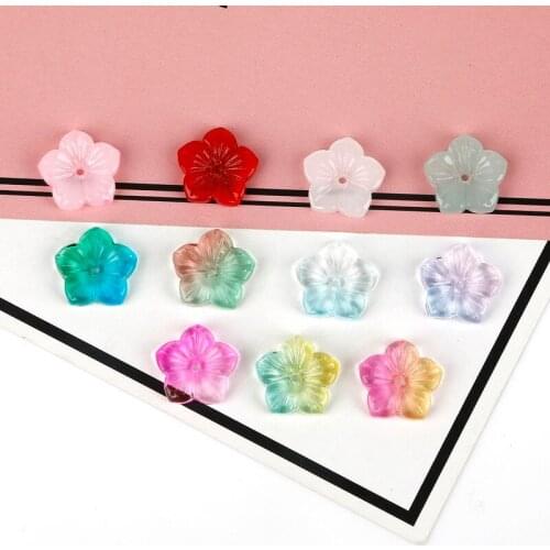 20Pcs/Lot Five Flower Czech Glass Beads 13x13mm Hole 1.5mm Czech coloured pendant for necklace pendant