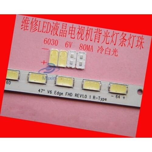 2000 pcs/LOT LG SMD LED 6030 6V 1W Cold White For TV Backlight LED Beads