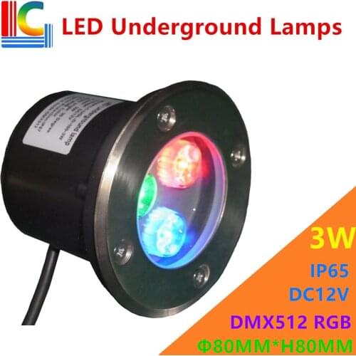 3W LED Underground Lamp 12V 110V 220V IP65 Waterproof Single Color or DMX512 Changeable Garden Decor Outdoor LED project lamps