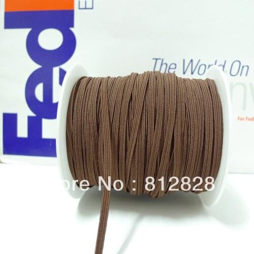 50 Meters 1/8" 3mm #5 Brown Color Skinny Elastic Bands