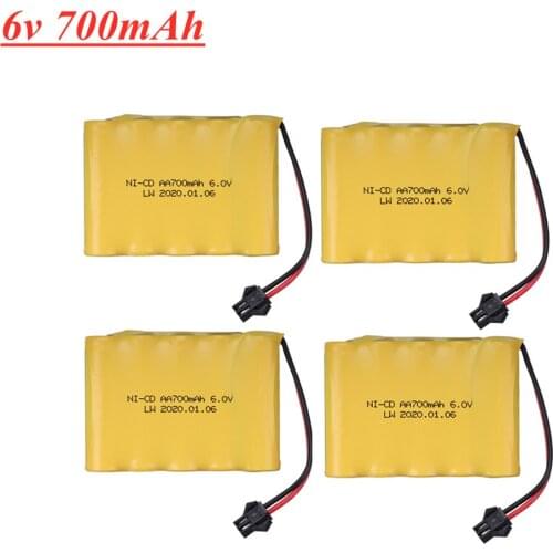 6v 700mah AA NI-CD Battery with charger for WPL C24 RC Car Boat Gun Tank Truck RC Toy Model SM Plug