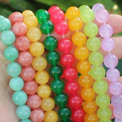 MaLai Jade Aquamarine/Emerald/Beeswax/Kunzite Lavender/Red/Green/Yellow 4-14mm Round Loose beads,For DIY Jewelry Making