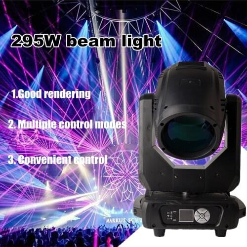Free shipping large stage lighting, 295W beam light, moving head design, colorful, wedding performance, speed rotating light