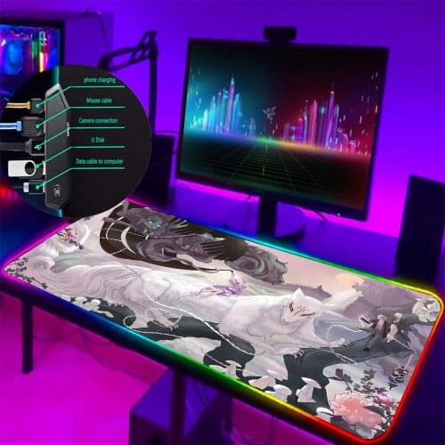 Natsumes Book of Friends Large Laptop Gaming Mouse Pad XXL Non-slip Rubber Gamer Anime Girl Carpet 4USB-HUB Mousepad for Csgo