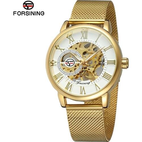 FORSINING Mens Top Brand Luxury Mechanical Male Wrist Watch Stylish Classic Watches Skeleton Bracelet Man Clock Relogio