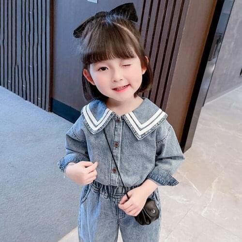 Girls Clothes Denim Jacket + Jeans Costume For Girls Casual Style Kids Clothes Girls Spring Autumn Childrens Tracksuit