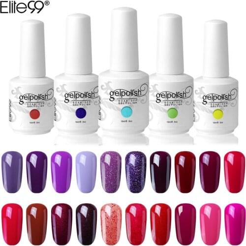 Elite99 15ml Nail Gel Polish Hybrid Varnish For Nail Art Base Top Coat Needed Semi Permanent UV Gel Nail Polish For Manicure