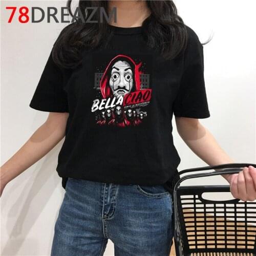 La Casa De Papel T Shirt Men Anime Money Heist T-shirt Kawaii Summer Top Bella Ciao Tshirt House of Paper Top Streetwear Male