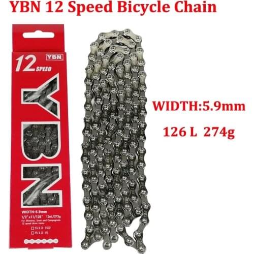 Original YBN S12 12 Speed Mountain bicycle Chain MTB Road Bike Chain 126L with Magic Buckle 12S