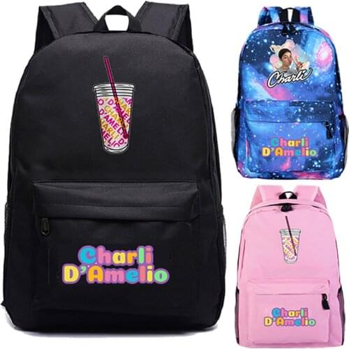 Hot Sale Charli Damelio backpack Teenager Girls School Bag Laptop Rucksack Boys Knapsack Students Waterproof Travel bags Mochila