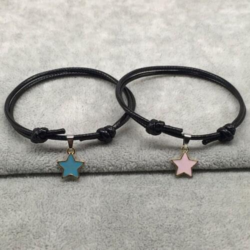 Exquisite Five Pointed Star Bracelet For Couple Fashion Party Good Friend 2-piece Set Bracelet Romantic Party Jewelry Gift