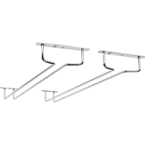 LUDA 17-Inch Stainless Steel Wine Glass Rack,Under Cabinet Organizer,Goblet Holder,Hanging Stemware Holder for Kitchen,2 Pcs