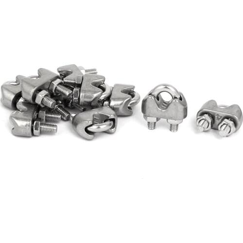 M4 5/32 Inch 304 Stainless Steel U-Shape Bolt Saddle Clamps Cable Wire Rope Clips 10PCS Dropshipping