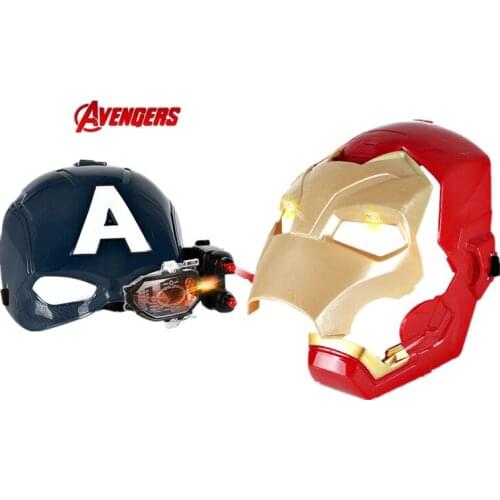 Marvel Avengers 4 Iron Man Captain America Mask Light Sound Helmet Open Mask for Children Halloween Cosplay Christmas gifts
